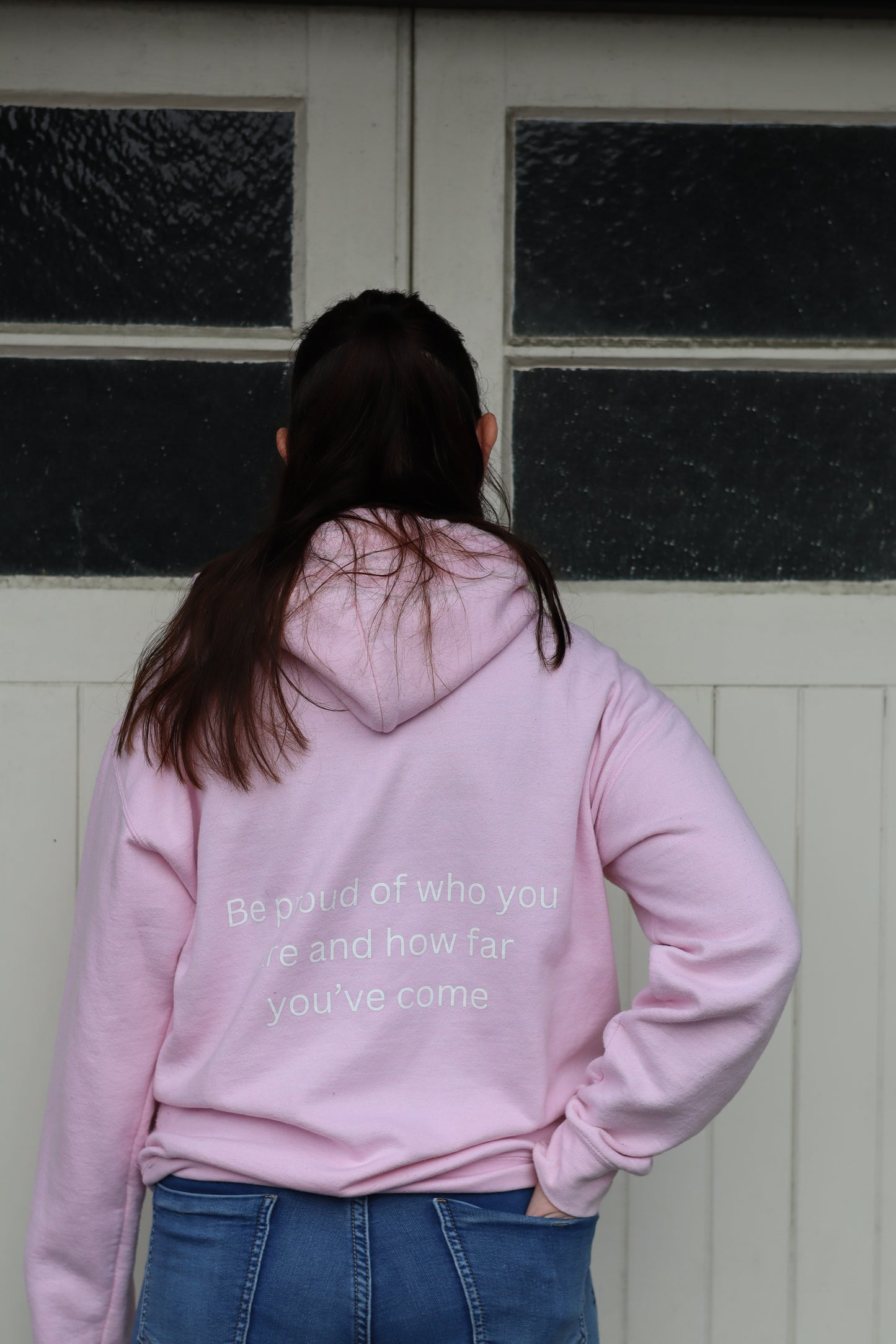 'Proud' hoodie in Light pink