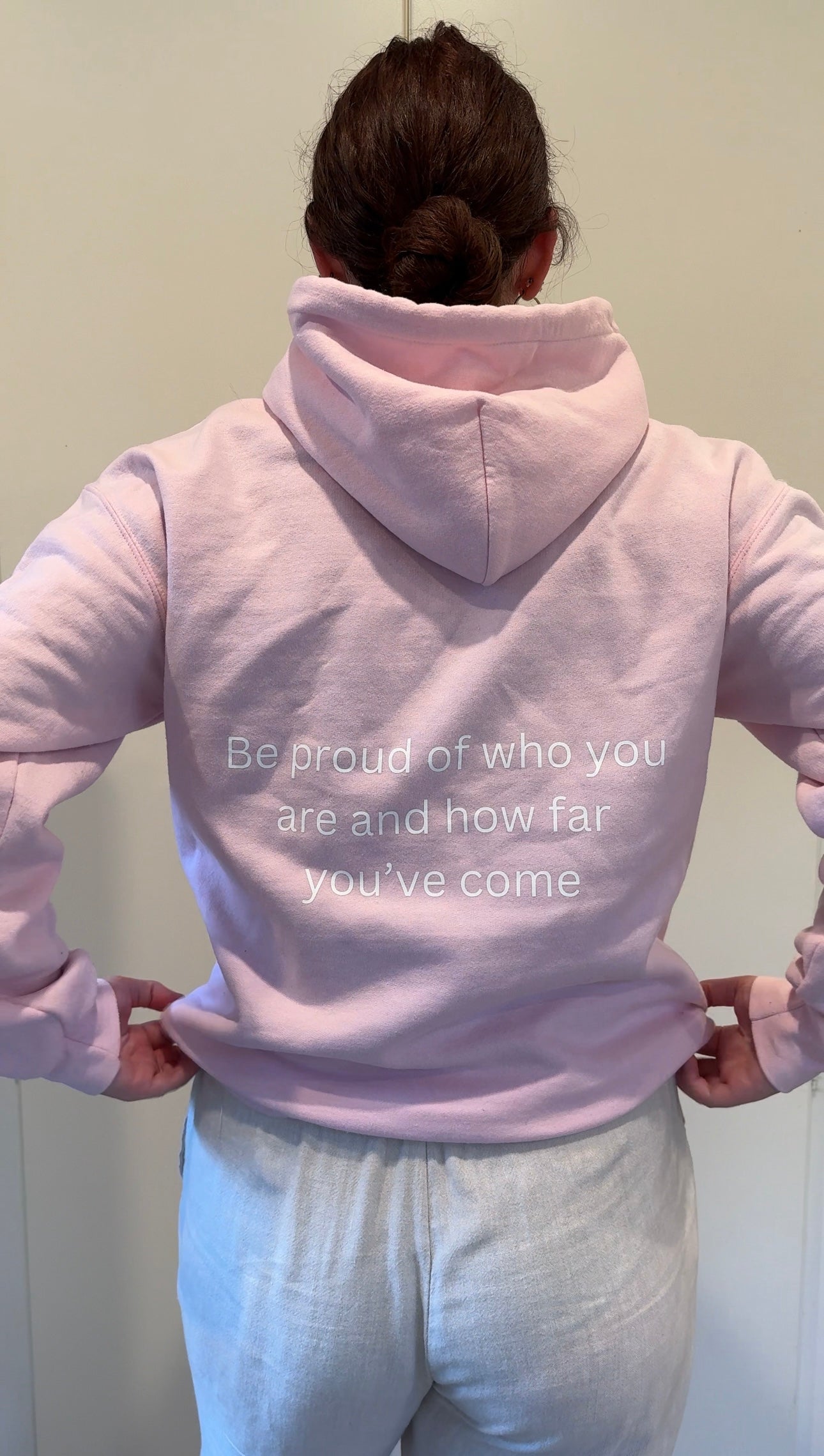 'Proud' hoodie in Light pink