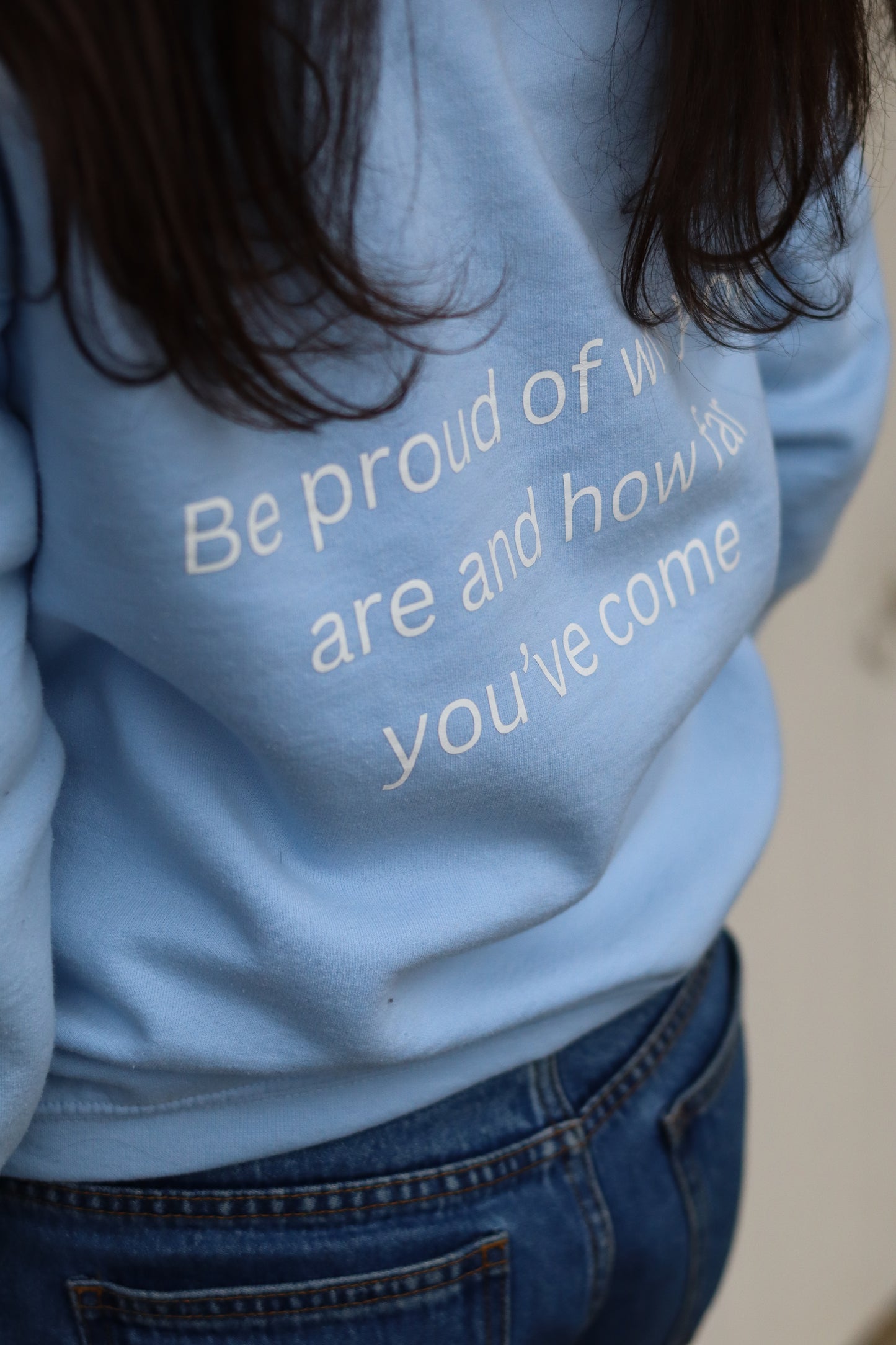 'Proud' hoodie in Light blue