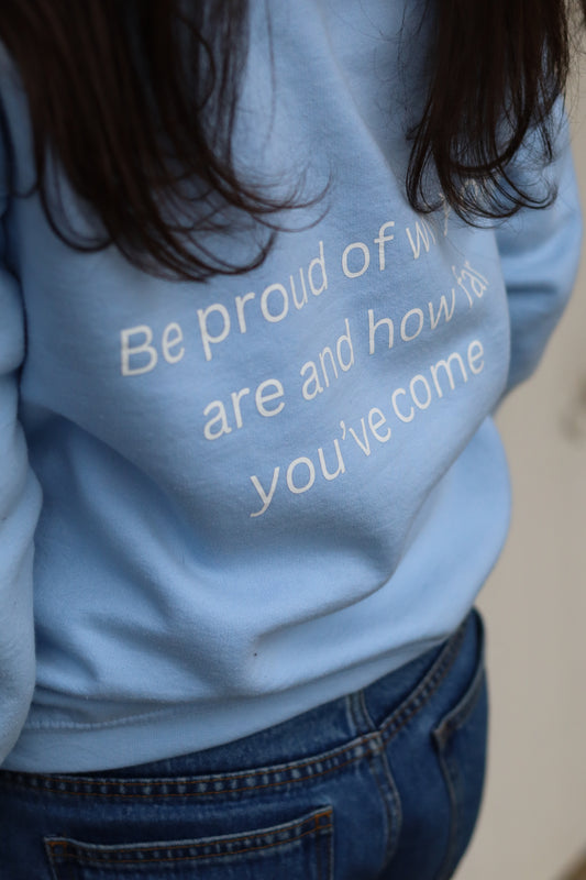 'Proud' hoodie in Light blue