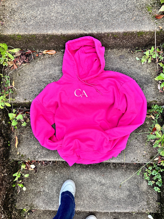 'Proud' hoodie in Bright pink